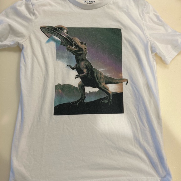 Old Navy White and Gray T-Shirt - Picture 1 of 3